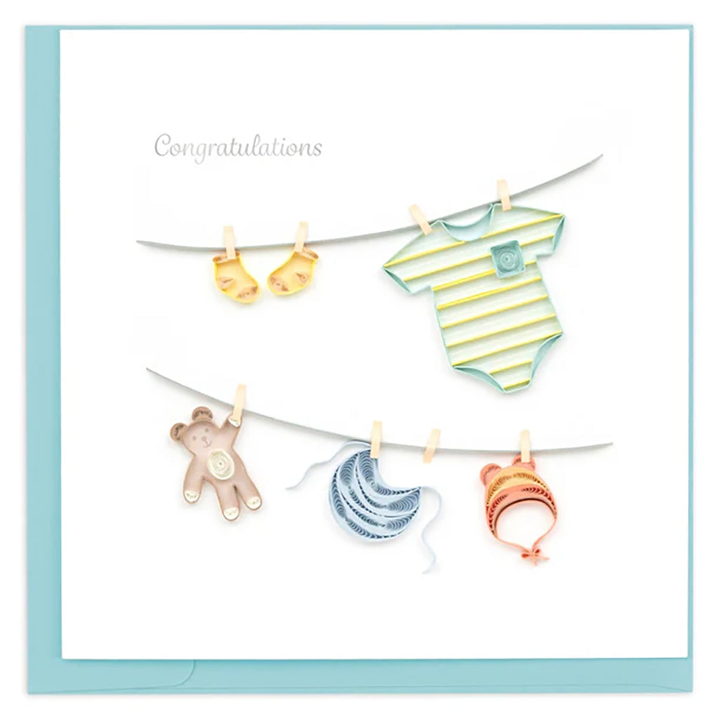 Baby Clothsline Quilling Card