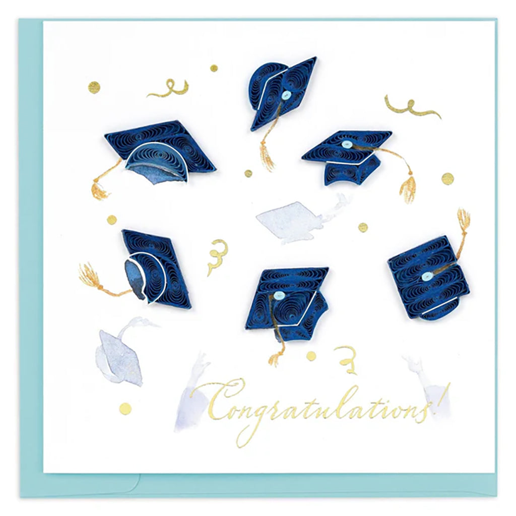 Congrats Grad Caps Quilling Card