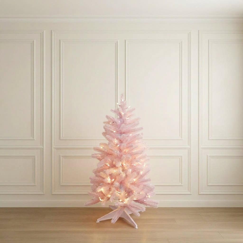 Pink Snowflake Pine Tree 3' x 23"
