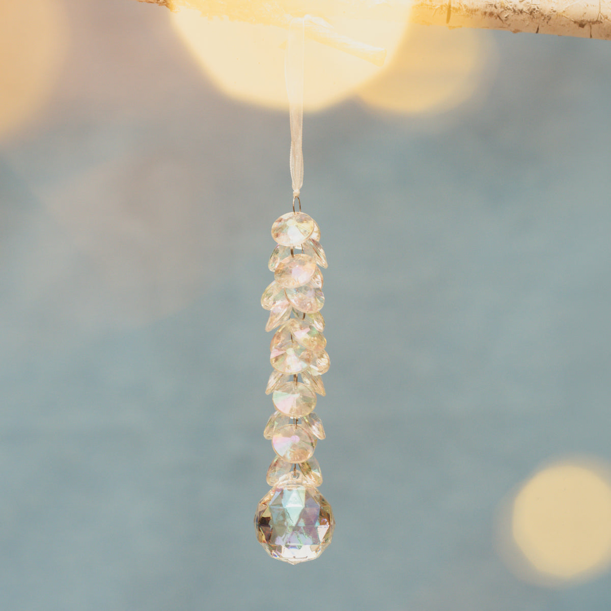 Opalescent Dangle Ball Ornament 6"
