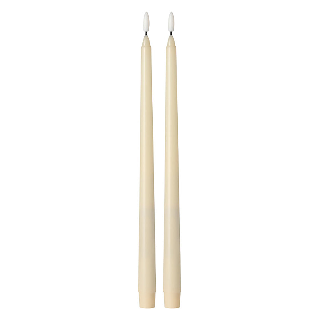 Cream LED Taper Candle Pair 15"