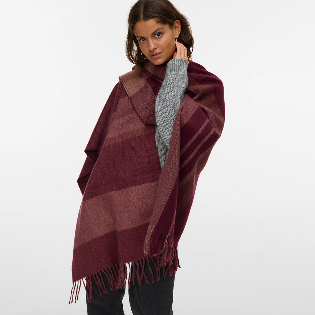 Vero Moda Kira Poncho Winetasting Checks