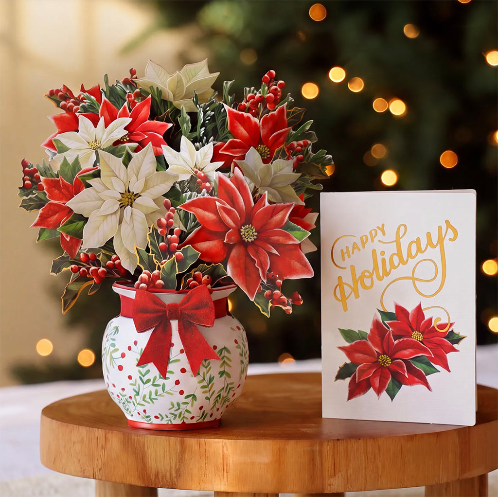 Festive Poinsettias Mini Card