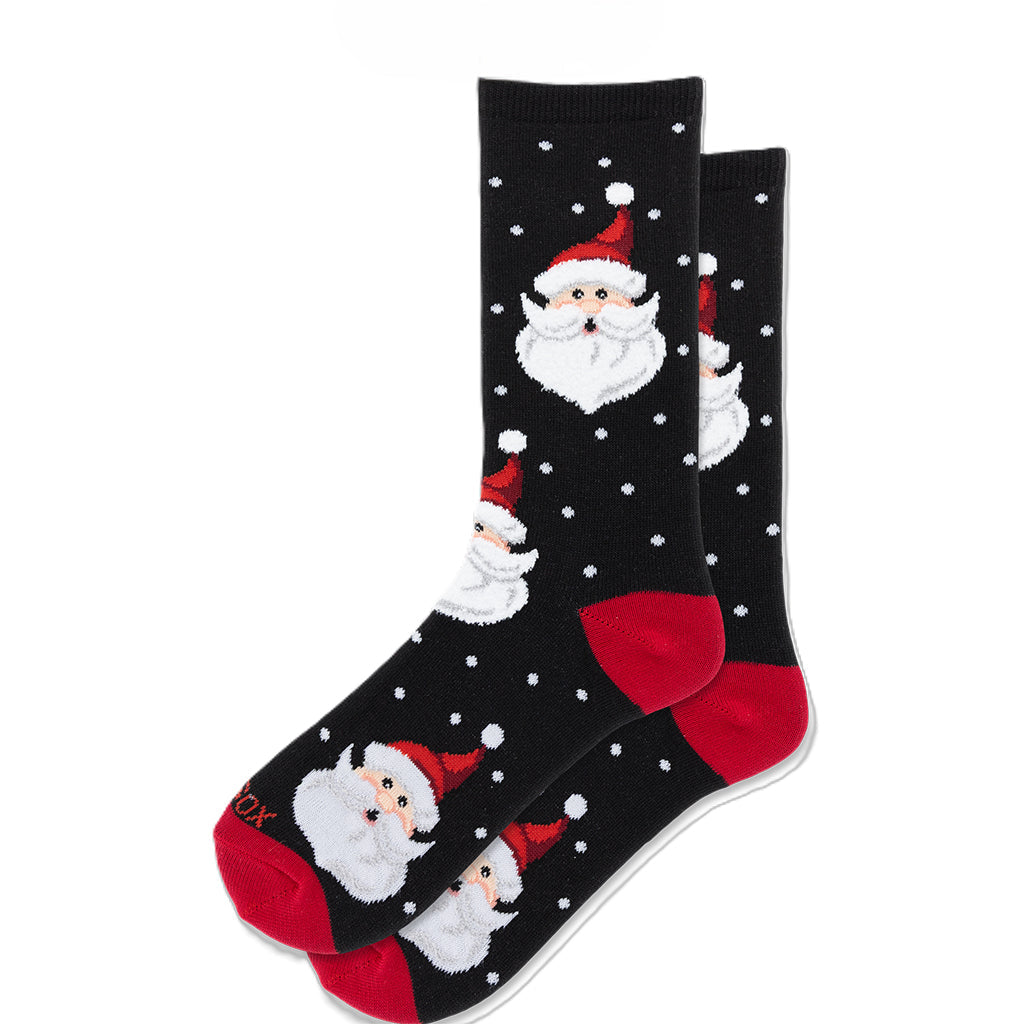 Fuzzy Santa Head Women's Hot Sox