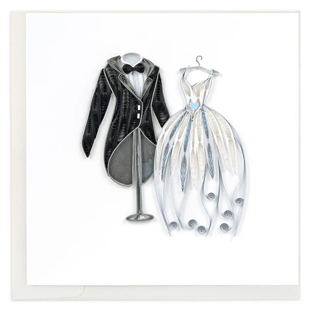 Wedding Tux &amp; Gown Quilling Card