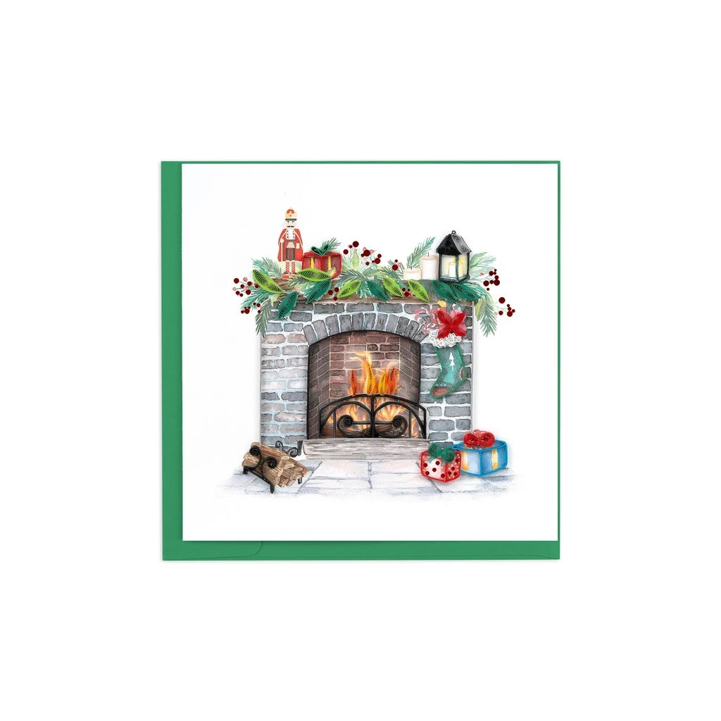 Cozy Holiday Firplace Quilling Card