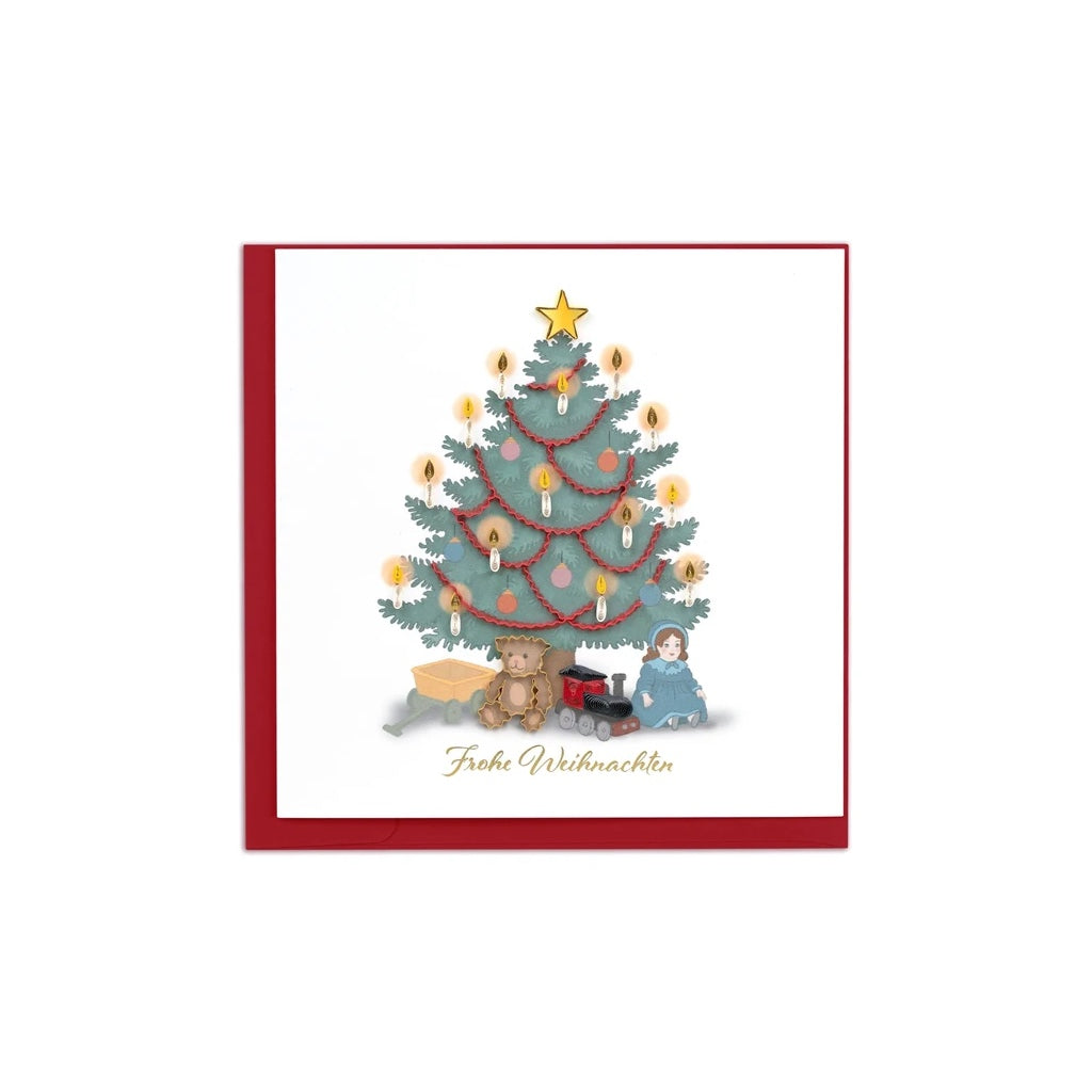 Vintage Christmas Tree Quilling Card