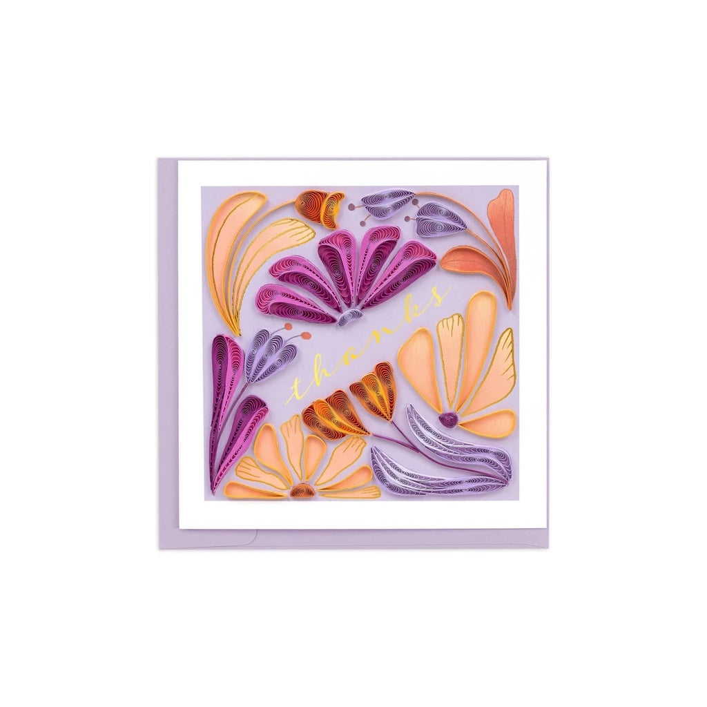 Bold Floral Thank You Quilling Card