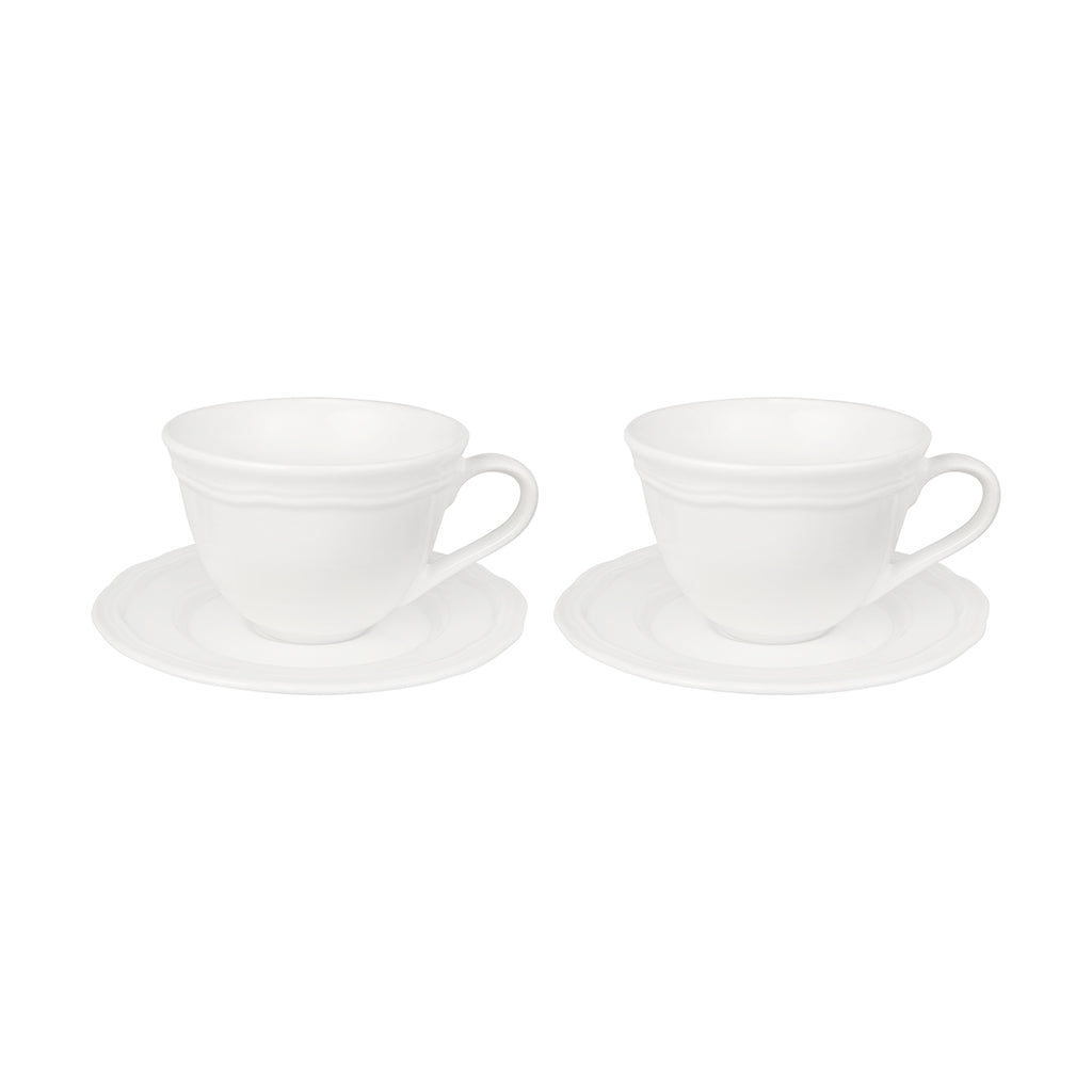 Florence White Demi Tasse Cup and Saucer set of 2 90ml