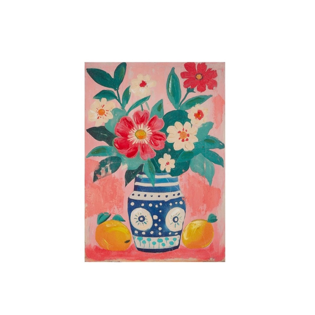 Lemon Bloom Bl/Wh Pot Wall Art 19.5In