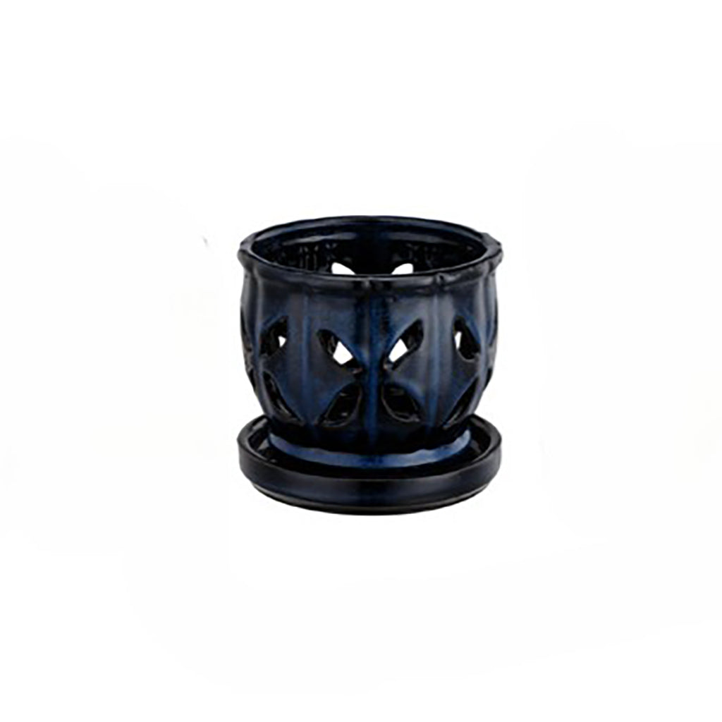 Small Reactive Orchid Pot with Saucer