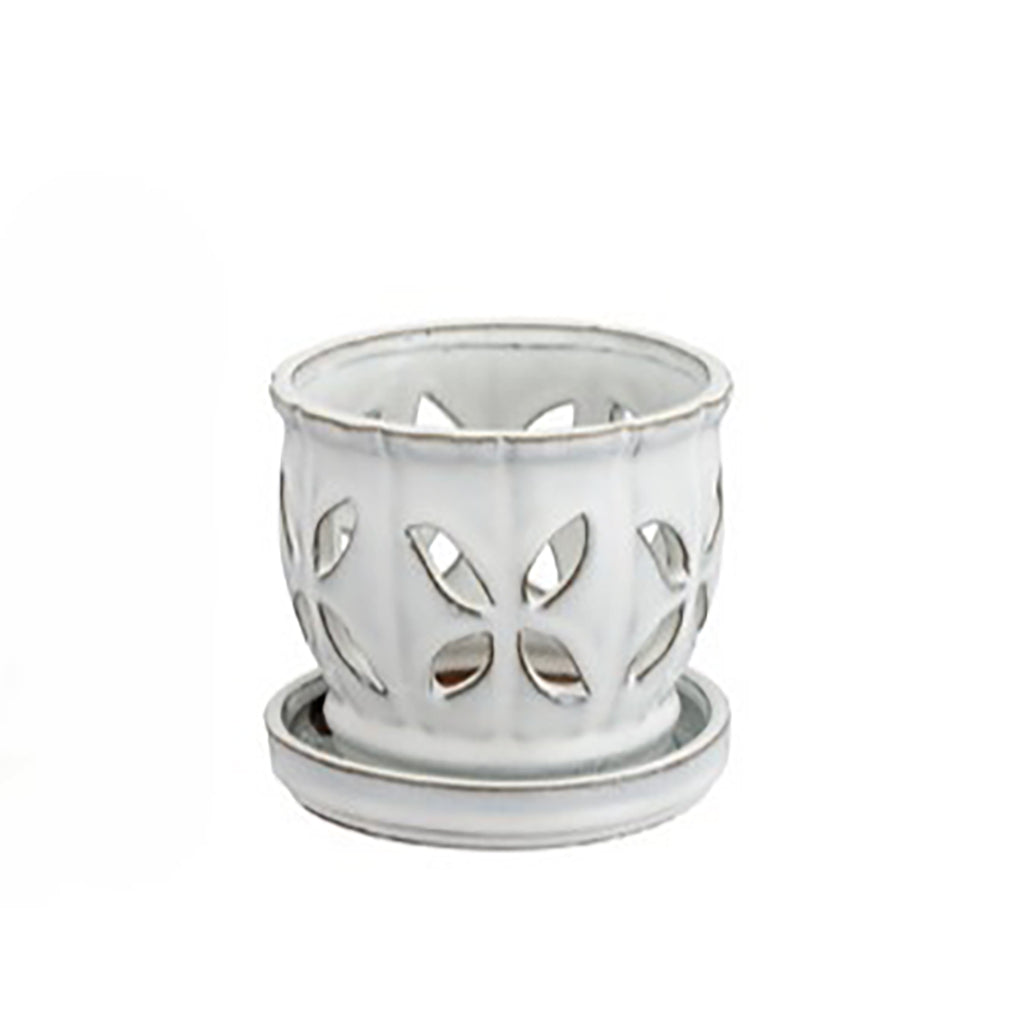 Small Reactive Orchid Pot with Saucer