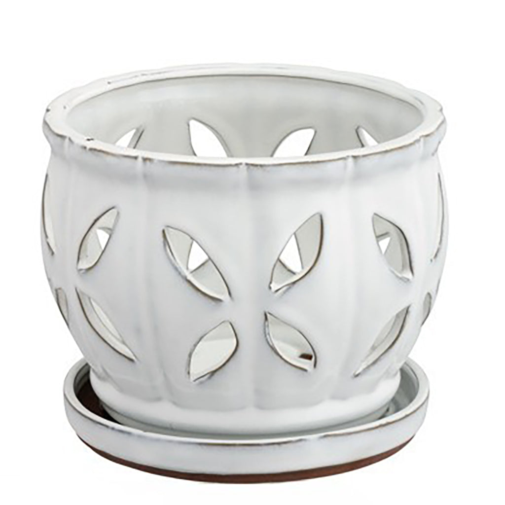 Large Reactive Orchid Pot with Saucer