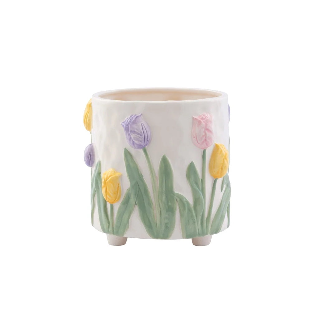 Pastel Tulip Planter with Feet