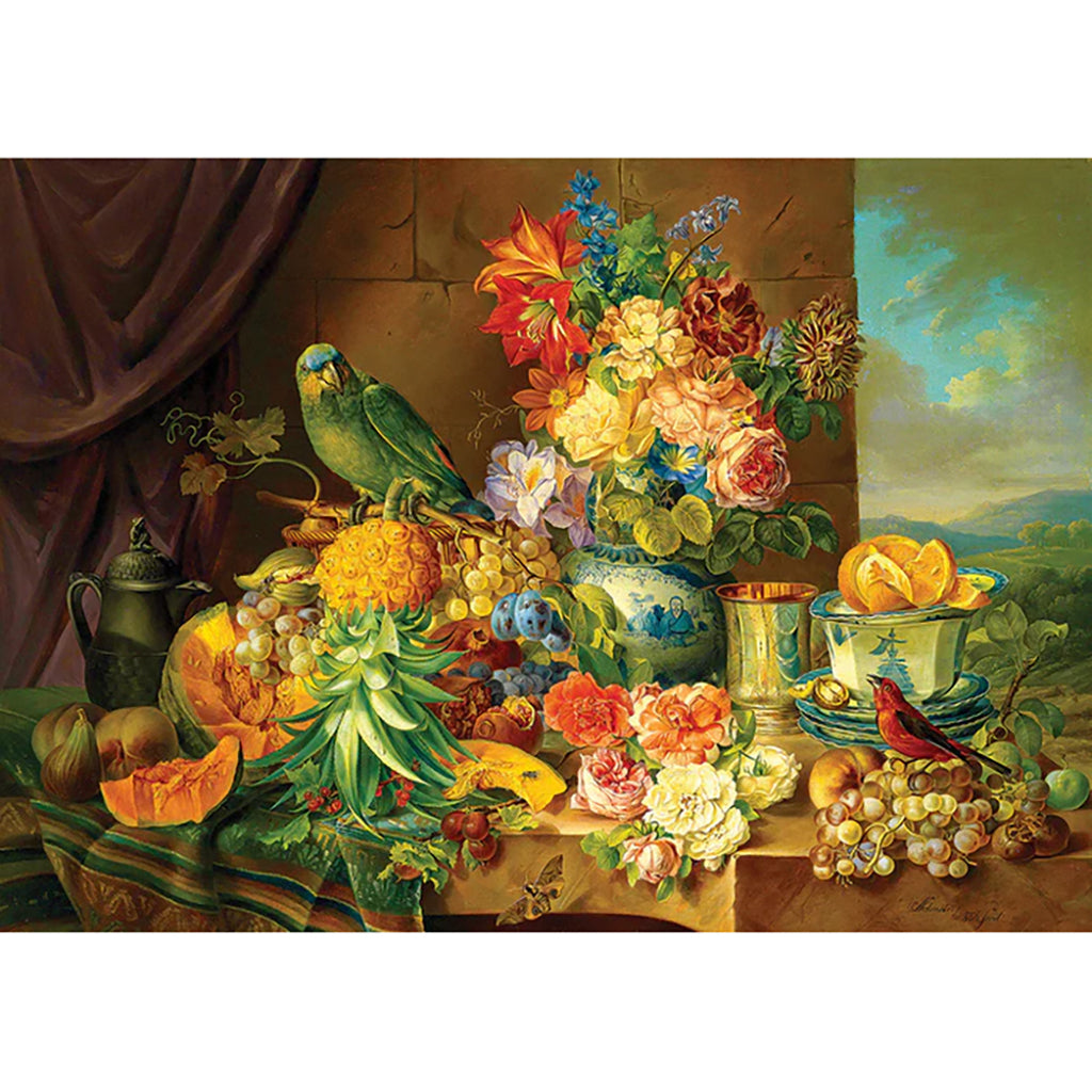 Schuster: Still life with Fruit Flowers and Parrot 1000pc Puzzle