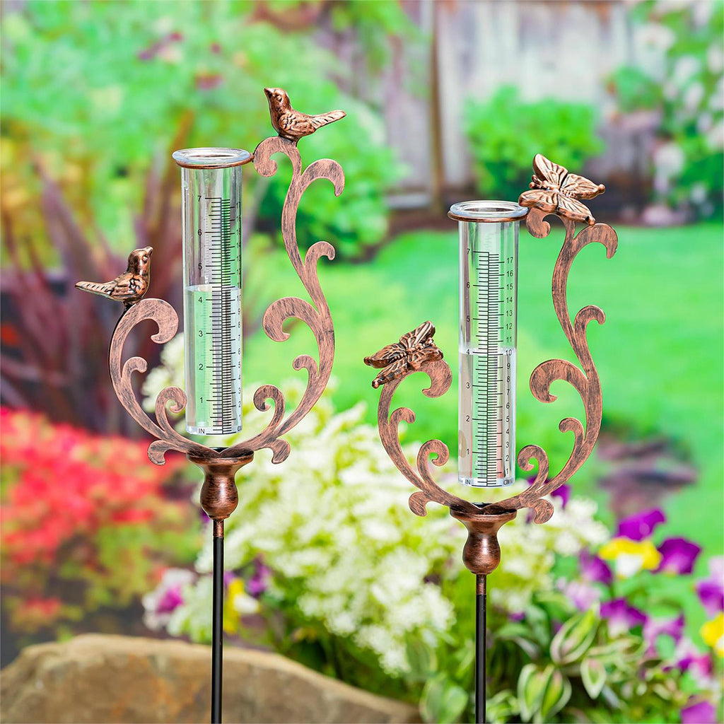 Rain Gauge Stake 36" Butterfly