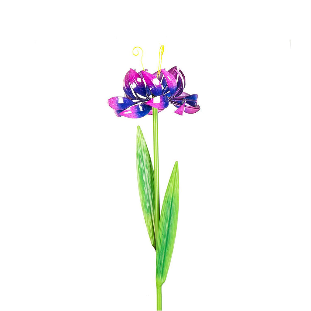 Metal Spinning Flower Stake 37"