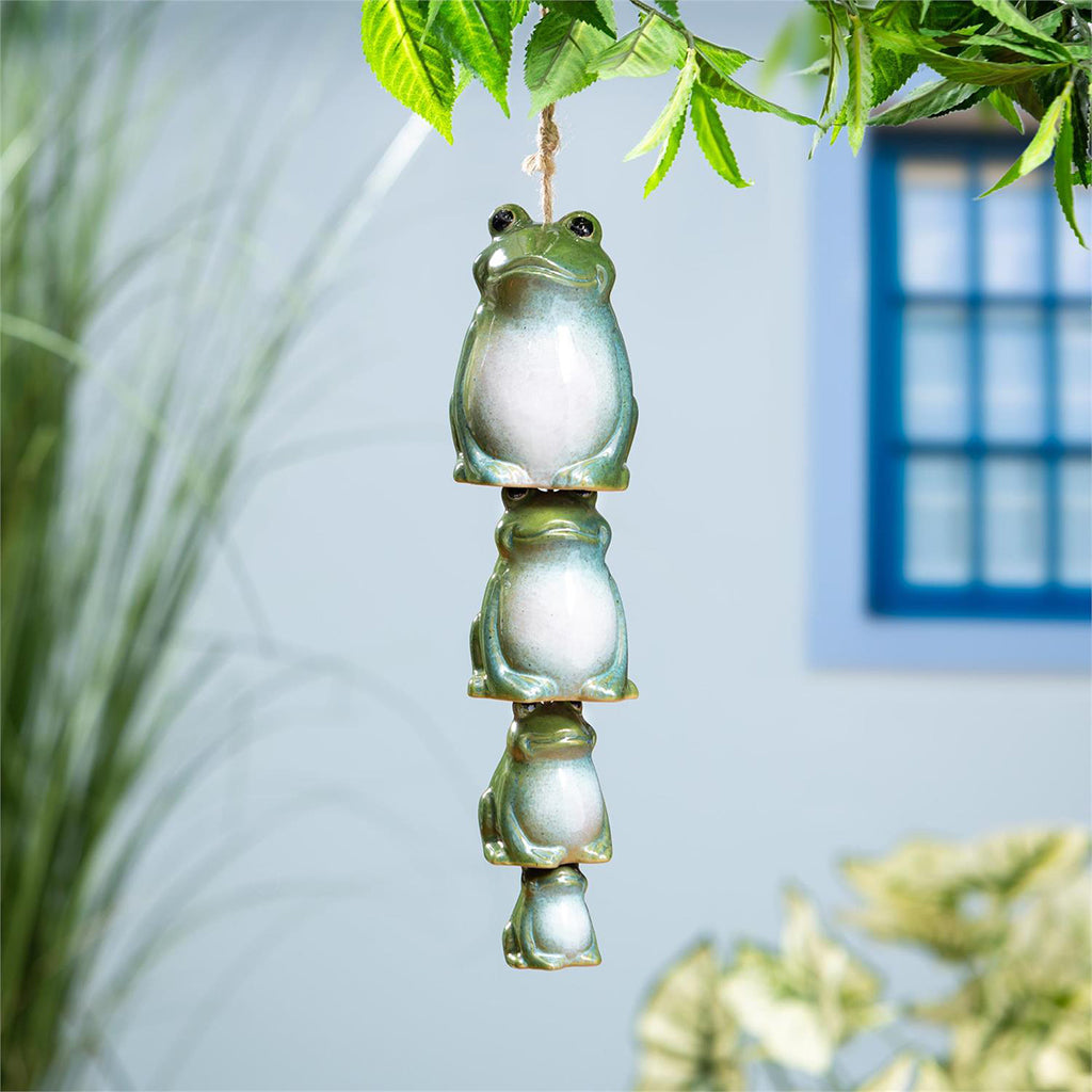Ceramic Hanging Frog Bell 13.5in