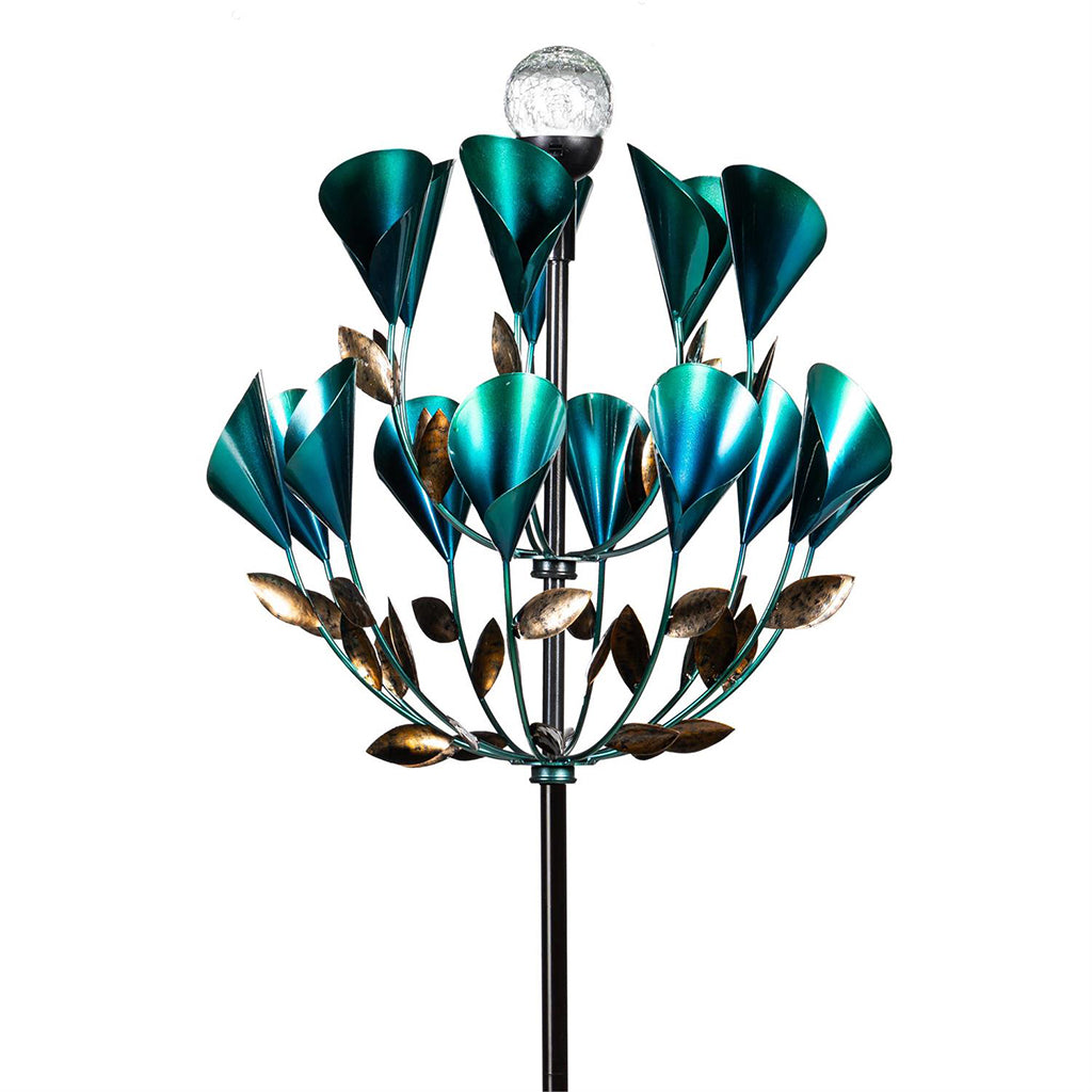 Solar Metal Wind Spinner Calla Lily 74"