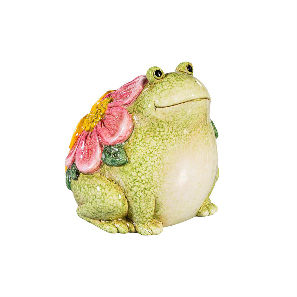Ceramic Floral Frog 5in