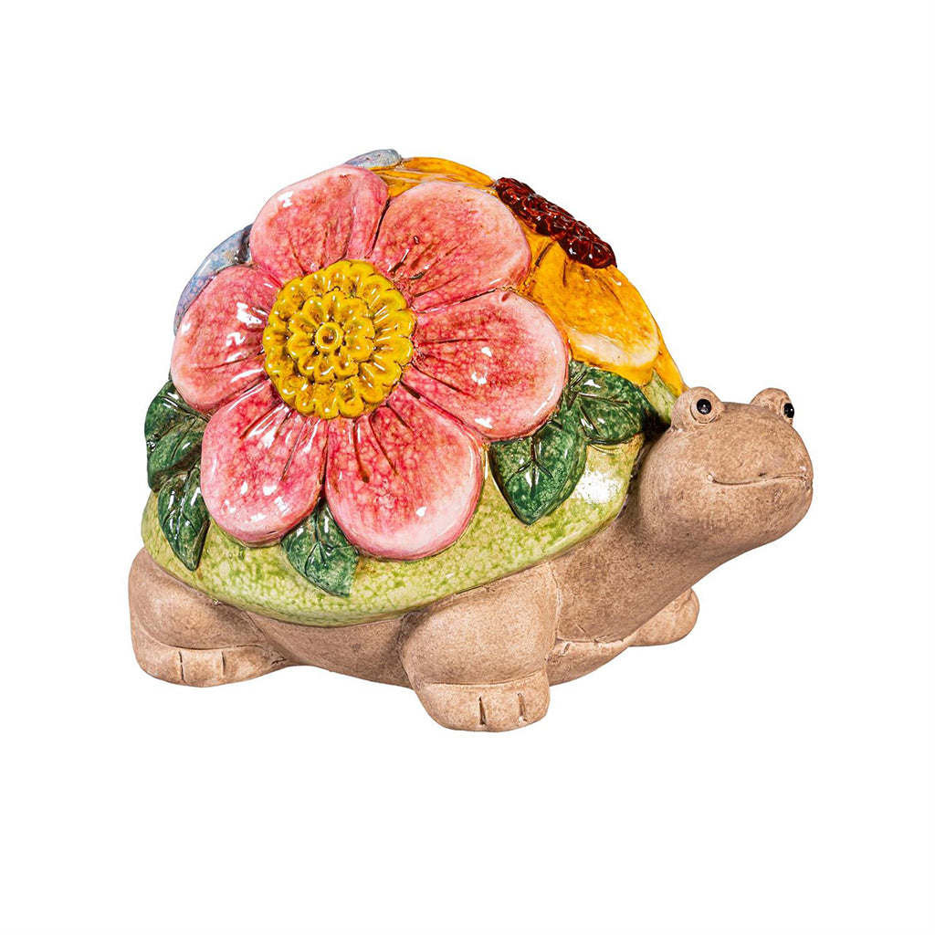 Ceramic Floral Turtle 5in