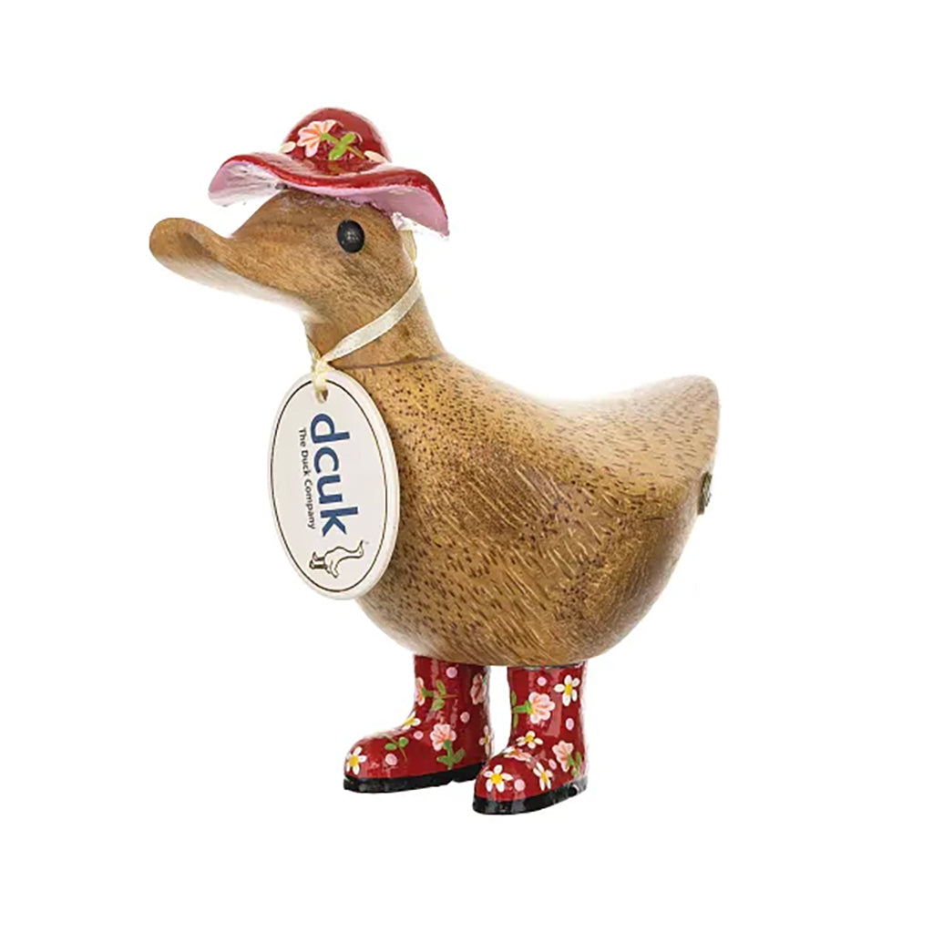 DCUK Floral Hat & Boots Ducky 9" Red