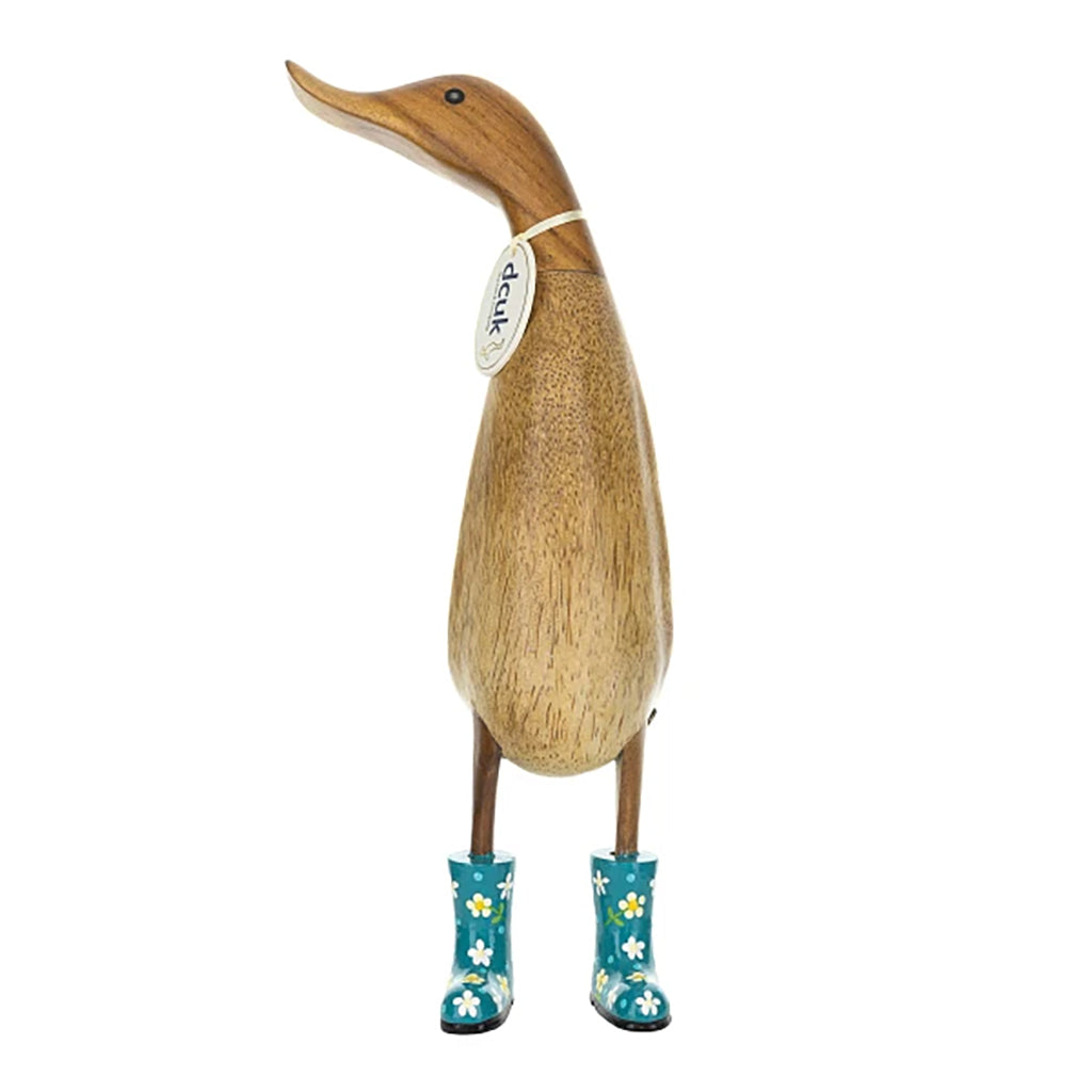 DCUK Floral Boots Ducklets 14" Teal