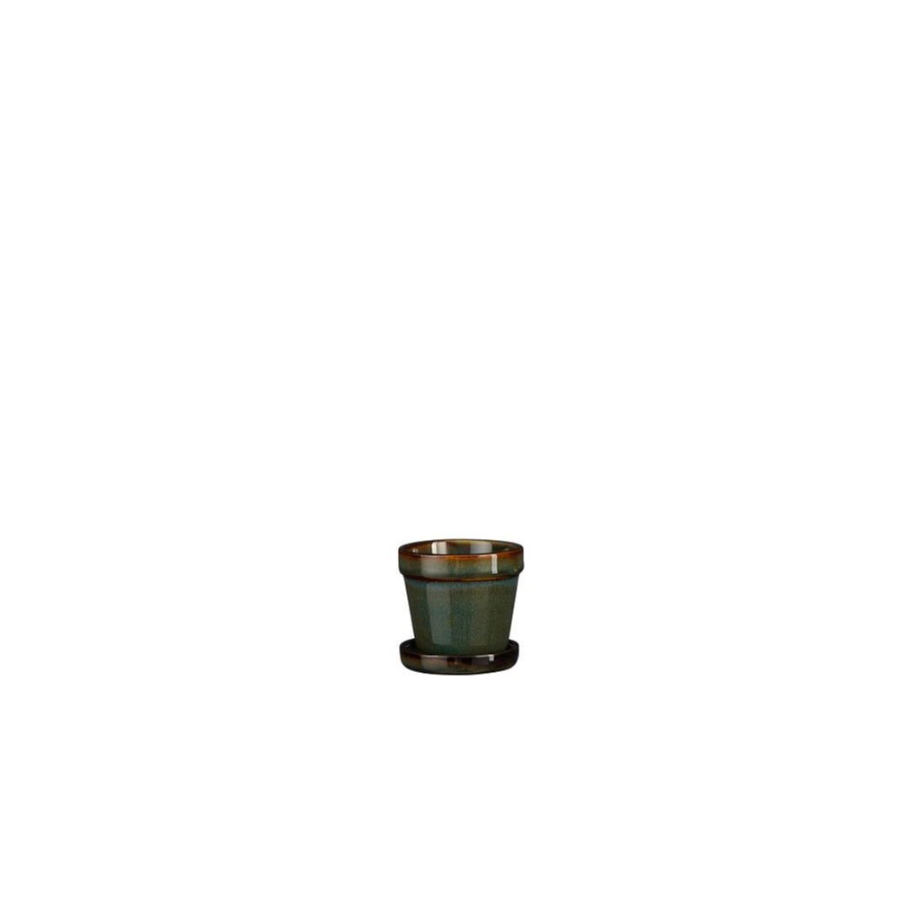 Clint Pot with Saucer Green