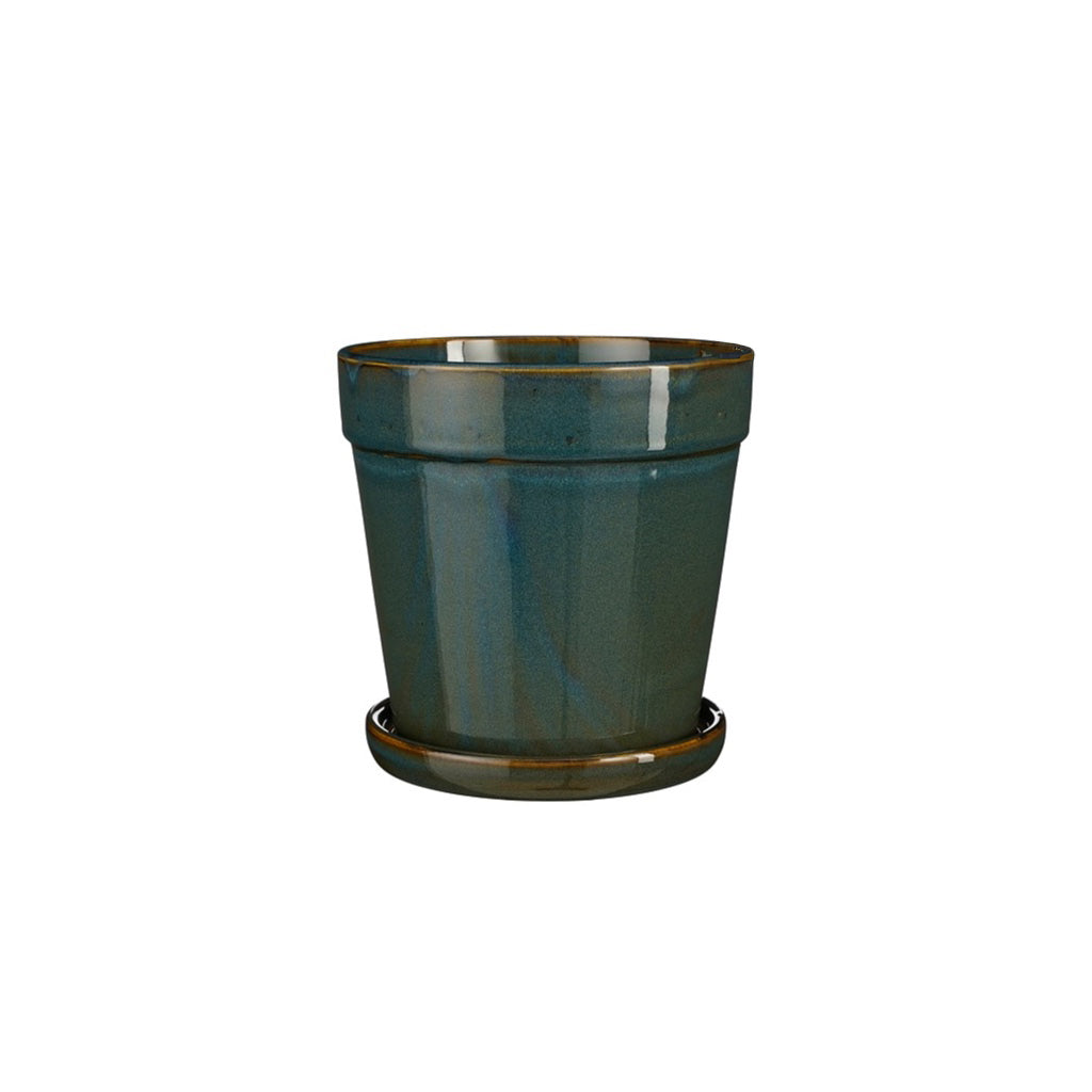 Clint Pot with Saucer Green