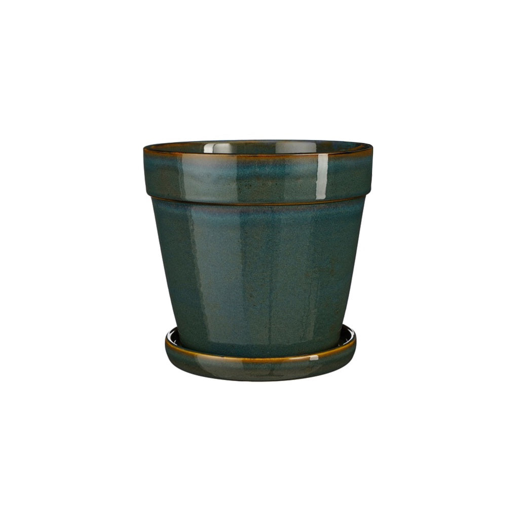 Clint Pot with Saucer Green