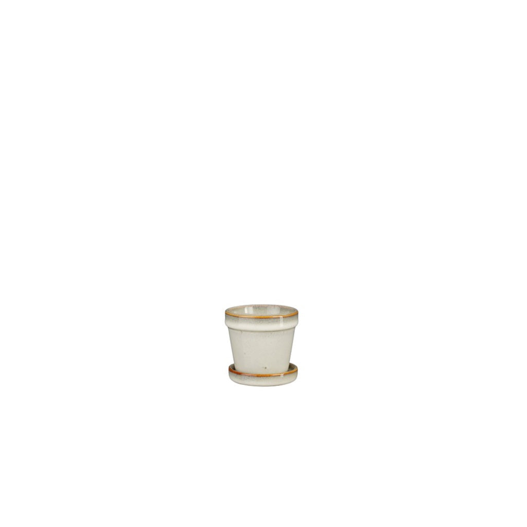 Clint Pot with Saucer Off White