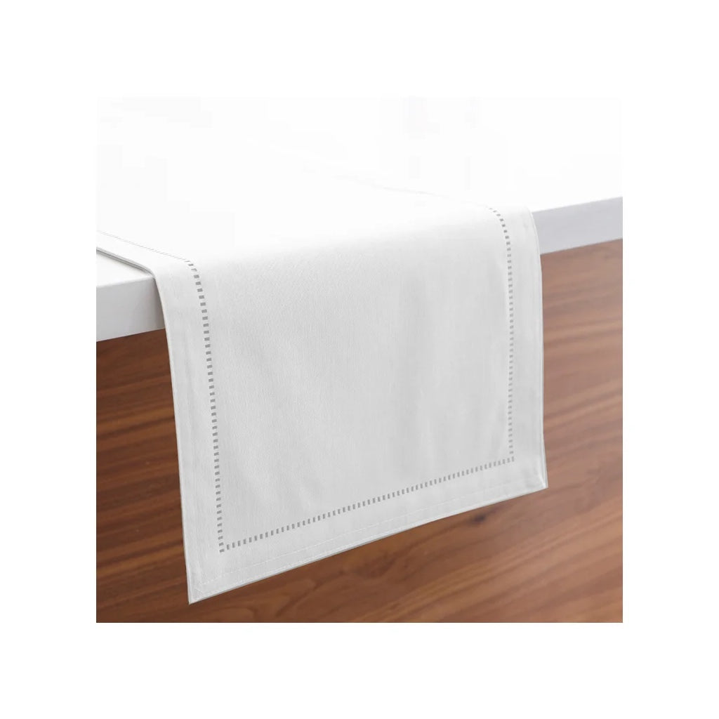 Hemstitch Table Runner 14x72" White
