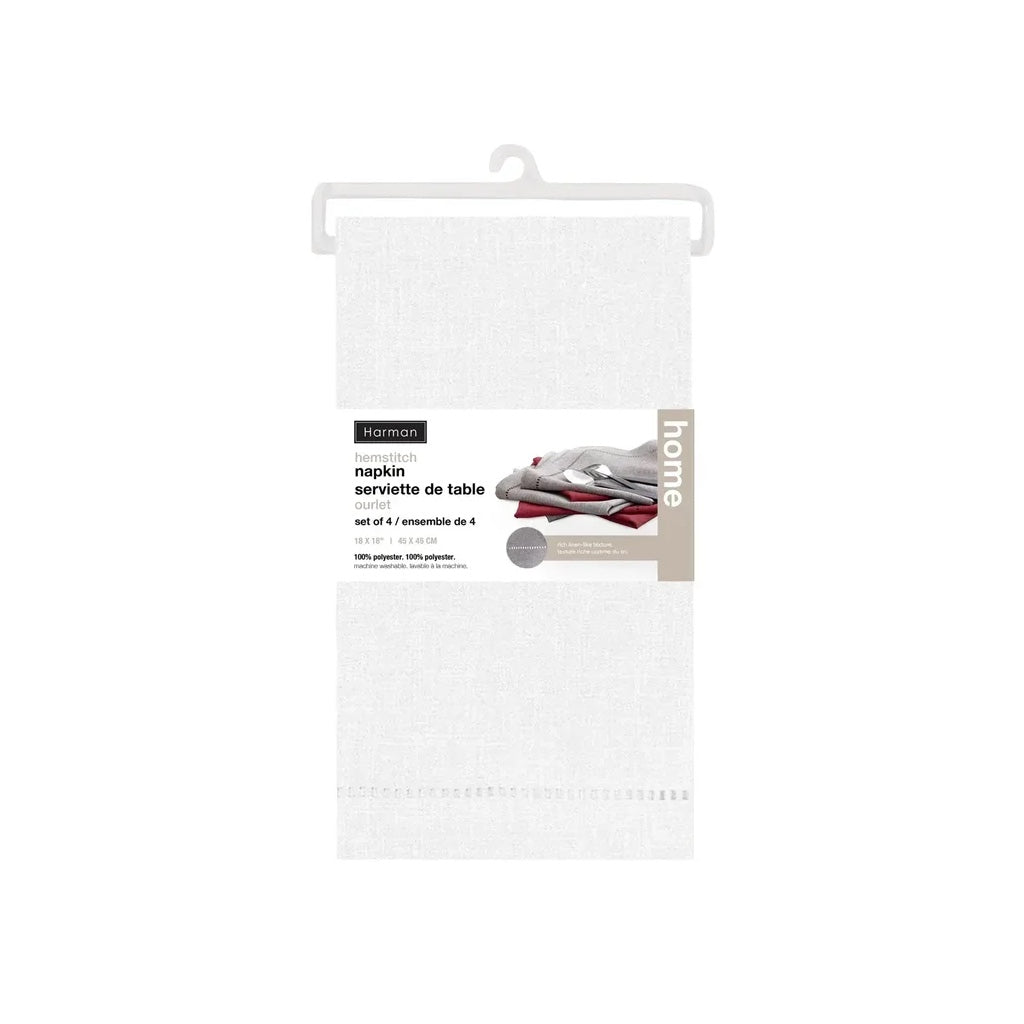 Hemstitch Napkin set of 4 White