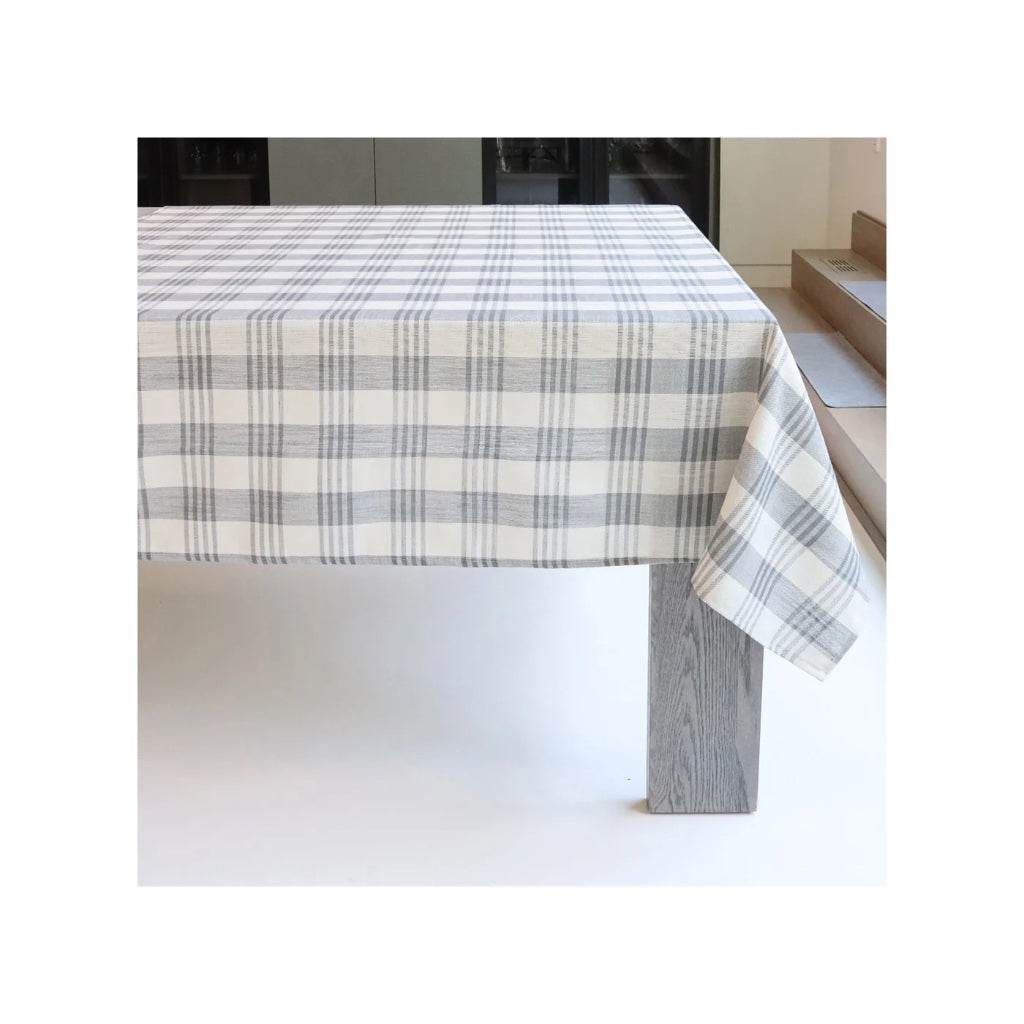 County Stripe Tablecloth Grey