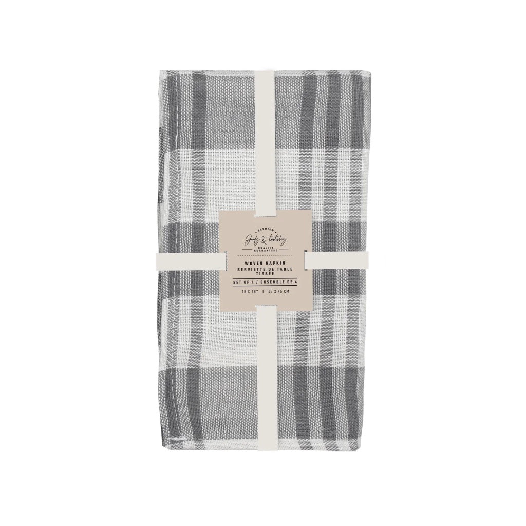 County Stripe Napkins set of 4 Grey