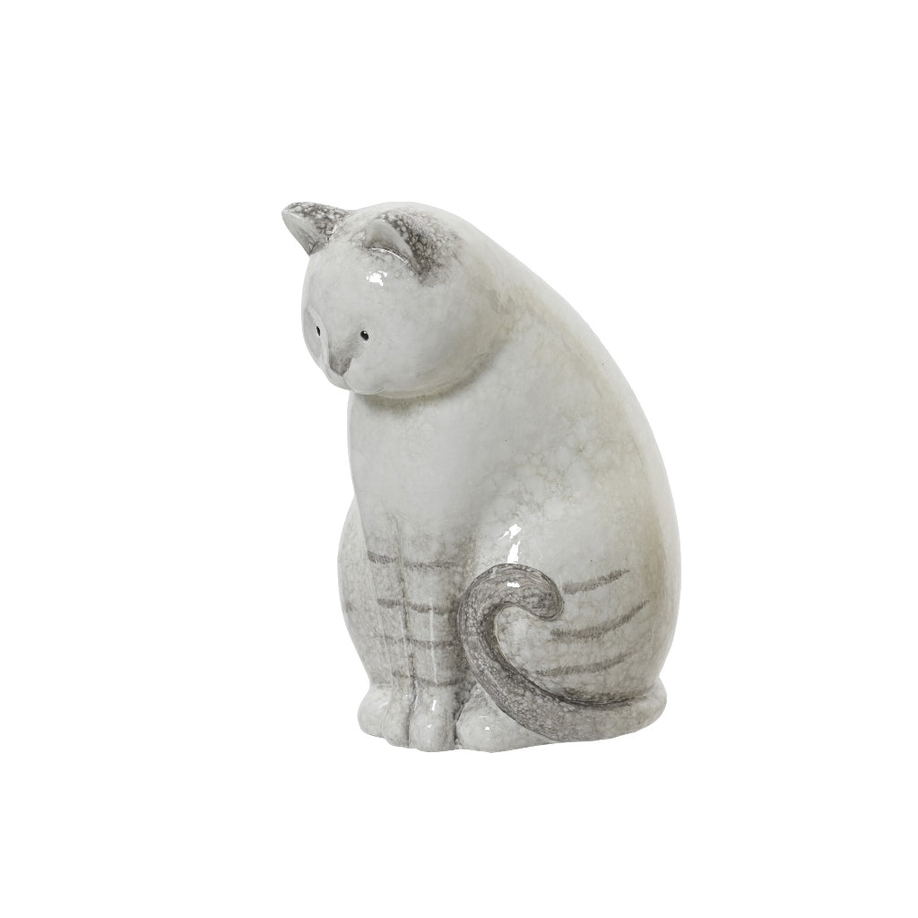 Terracotta Cat 23Cm Grey