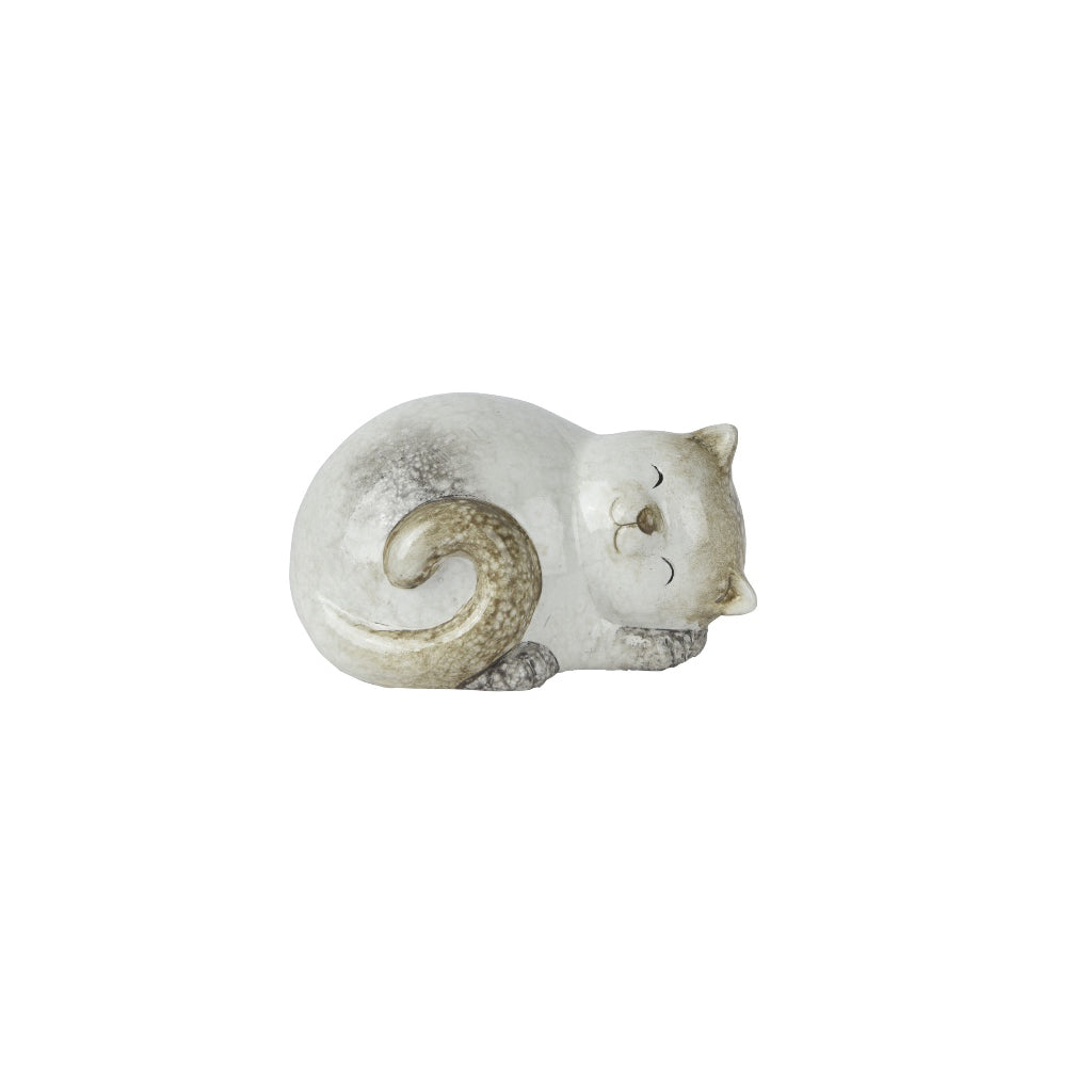 Terracotta Sleeping Cat Brown