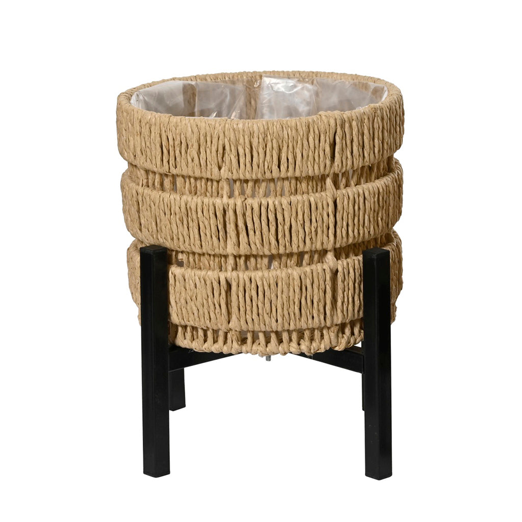 Wicker Planter on Stand Natural