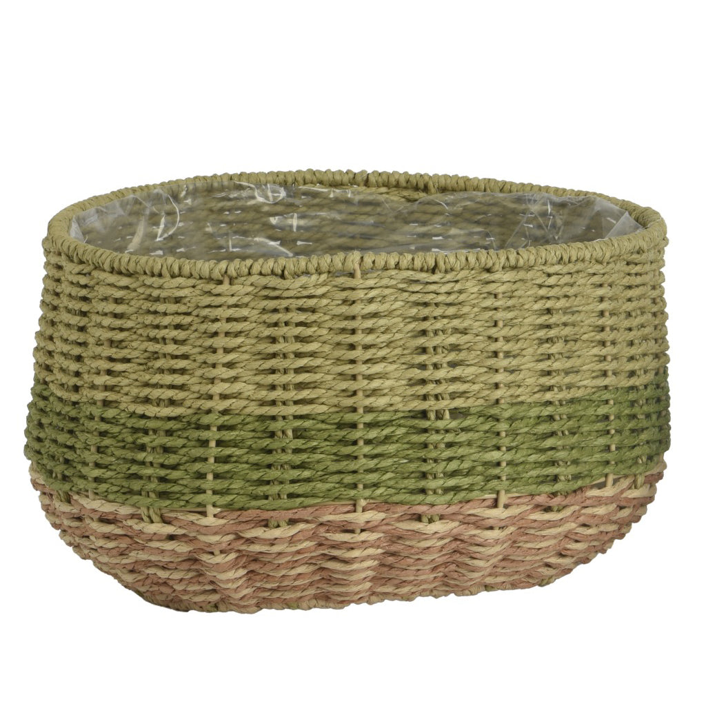 Wicker Planter Pot Green