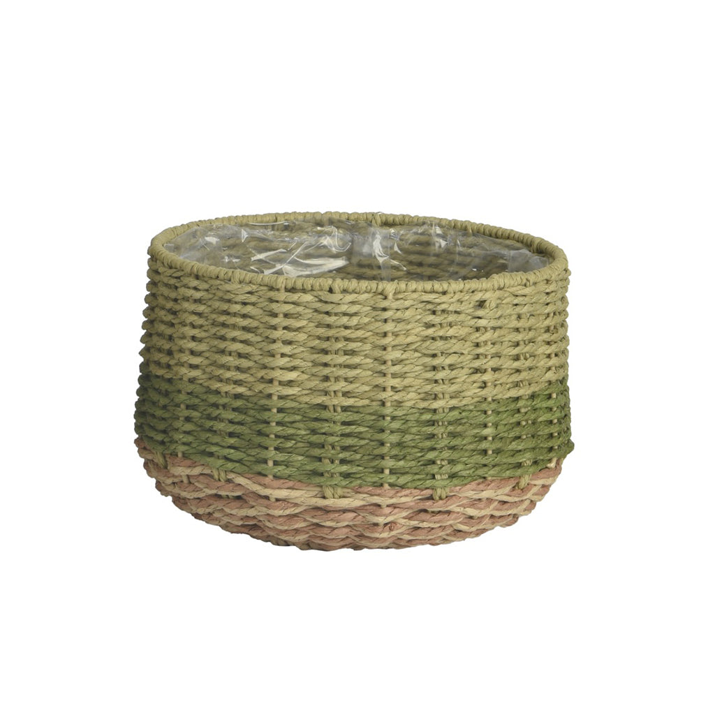 Wicker Planter Pot Green
