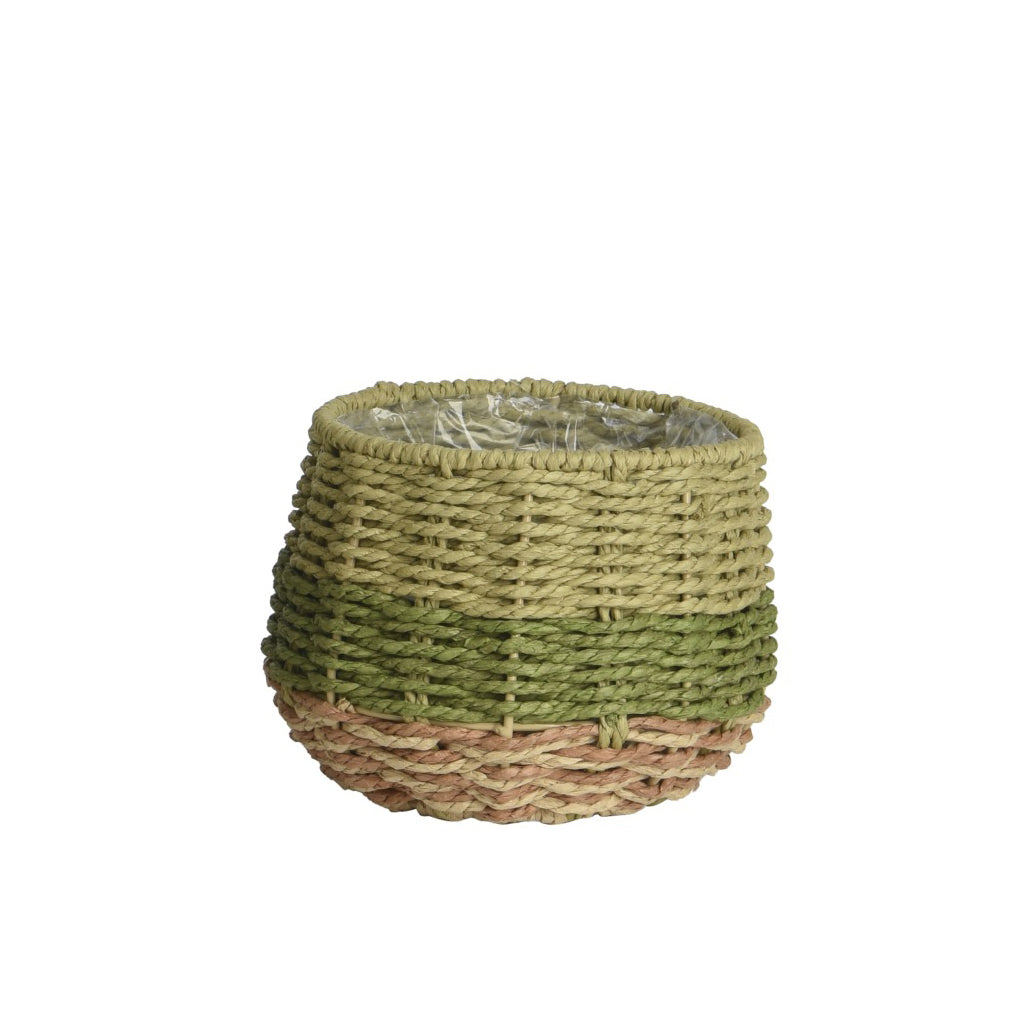 Wicker Planter Pot Green