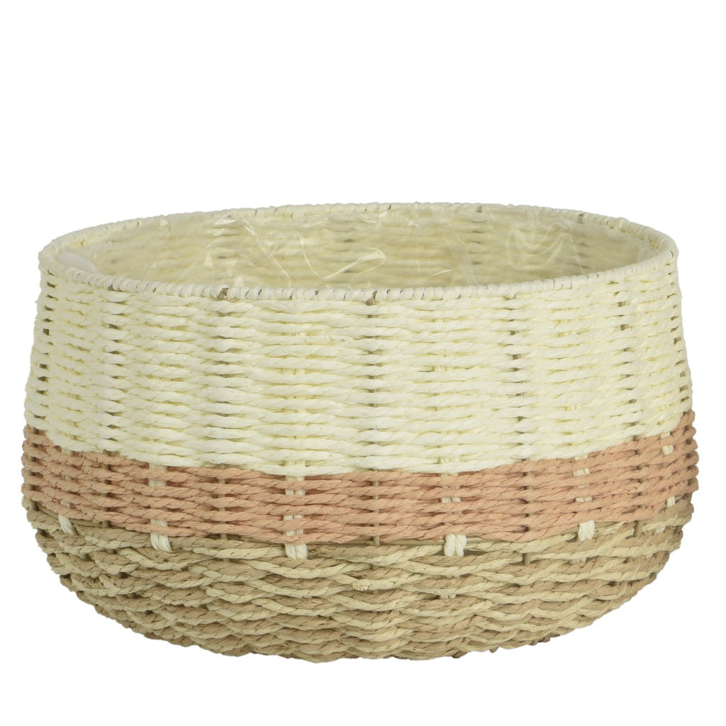 Wicker Planter Pot Cream