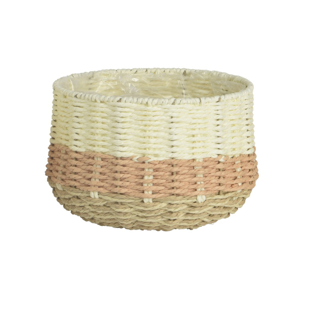 Wicker Planter Pot Cream