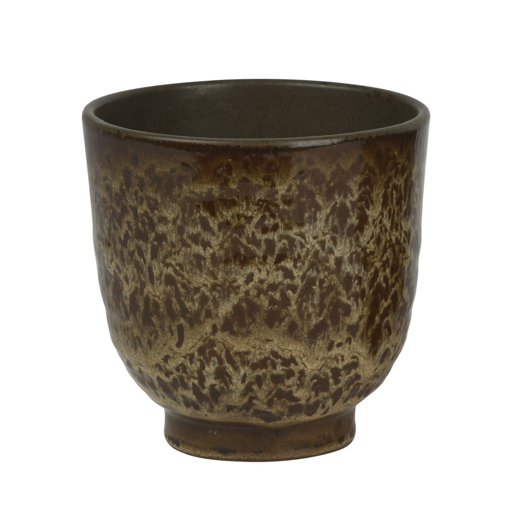 Mottled Glaze Ceramic Pot Brown