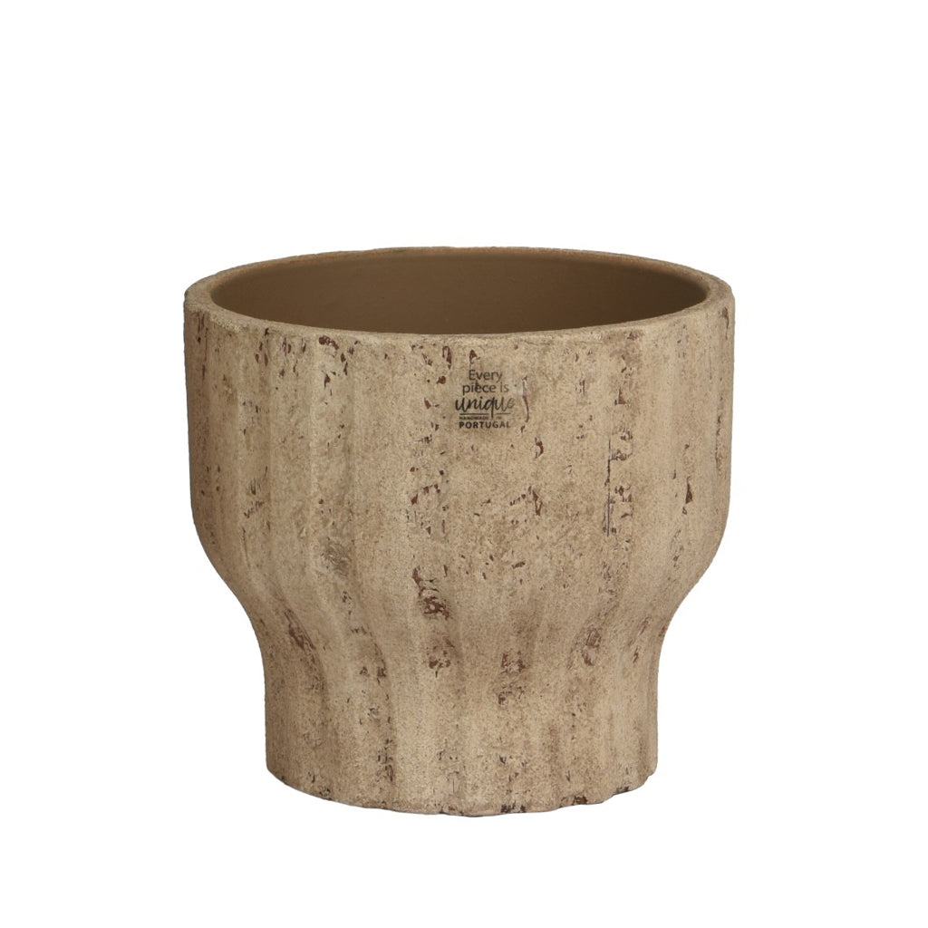 Textured Ceramic Planter Brown