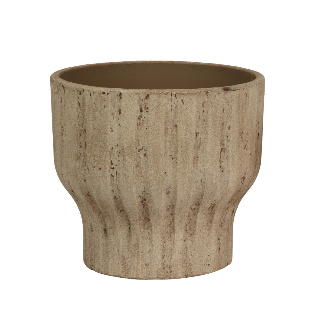 Textured Ceramic Planter Brown
