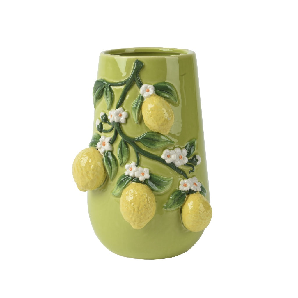 Ceramic Lemon Blossom Tall Vase