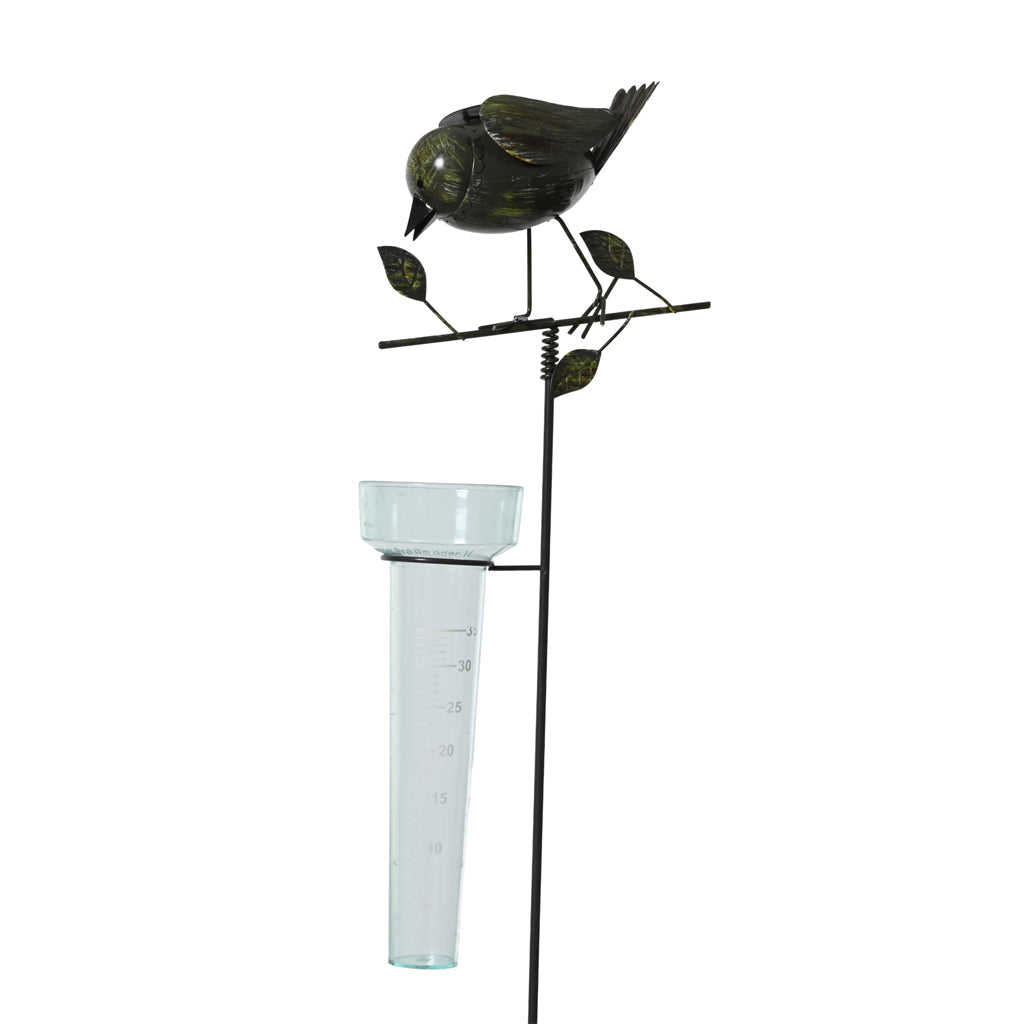 Iron Rain Gauge Bird Head Down