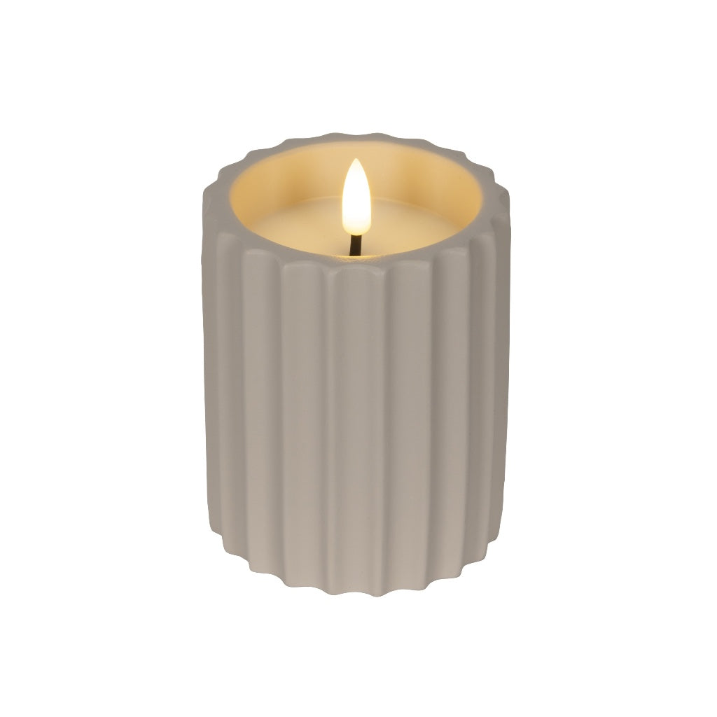Outdoor LED Concrete Candle Cream