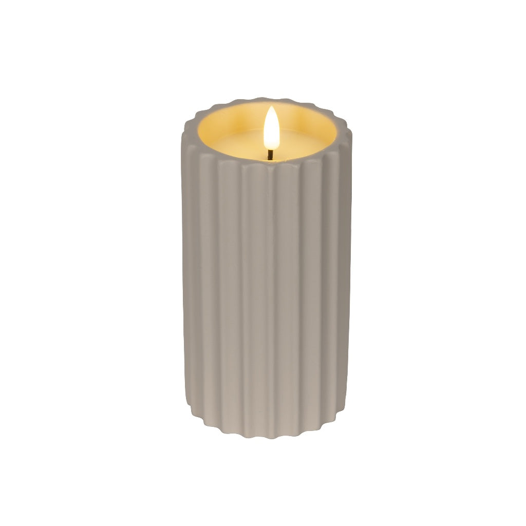 Outdoor LED Concrete Candle Cream